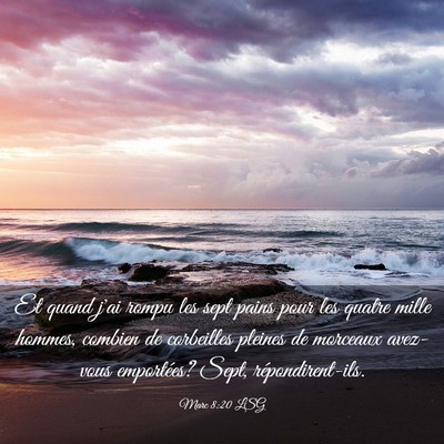 Picture 03 - Marc 8:20 LSG - Et quand j'ai rompu les sept pains pour les - Bible Verse Picture
