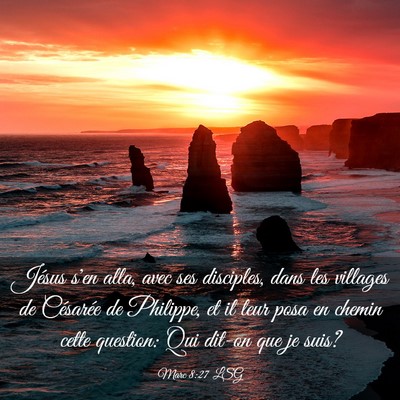 Picture 03 - Marc 8:27 LSG - Jésus s'en alla, avec ses disciples, dans les - Bible Verse Picture