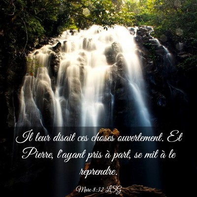 Picture 03 - Marc 8:32 LSG - Il leur disait ces choses ouvertement. Et Pierre, - Bible Verse Picture