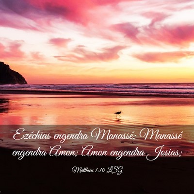 Picture 03 - Matthieu 1:10 LSG - Ezéchias engendra Manassé; Manassé engendra - Bible Verse Picture