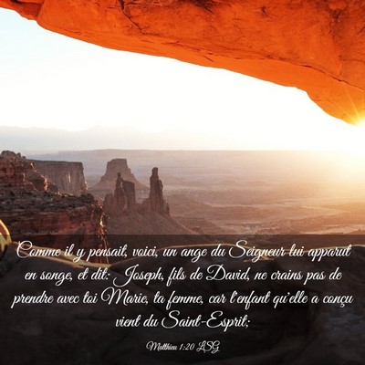Picture 03 - Matthieu 1:20 LSG - Comme il y pensait, voici, un ange du Seigneur - Bible Verse Picture