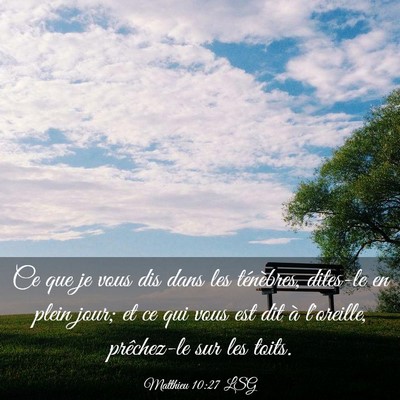 Picture 03 - Matthieu 10:27 LSG - Ce que je vous dis dans les ténèbres, dites-le - Bible Verse Picture