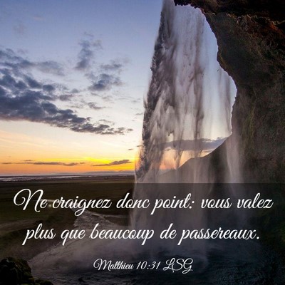 Picture 03 - Matthieu 10:31 LSG - Ne craignez donc point: vous valez plus que - Bible Verse Picture