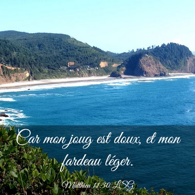 Picture 03 - Matthieu 11:30 LSG - Car mon joug est doux, et mon fardeau - Bible Verse Picture