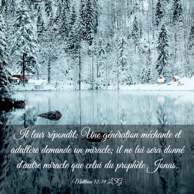 Picture 03 - Matthieu 12:39 LSG - Il leur répondit: Une génération méchante et - Bible Verse Picture