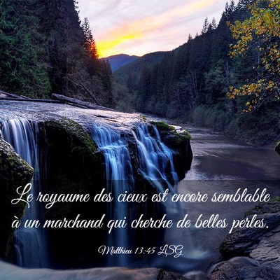 Picture 03 - Matthieu 13:45 LSG - Le royaume des cieux est encore semblable à un - Bible Verse Picture