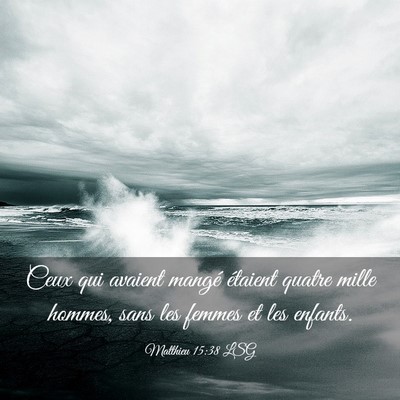 Picture 03 - Matthieu 15:38 LSG - Ceux qui avaient mangé étaient quatre mille - Bible Verse Picture