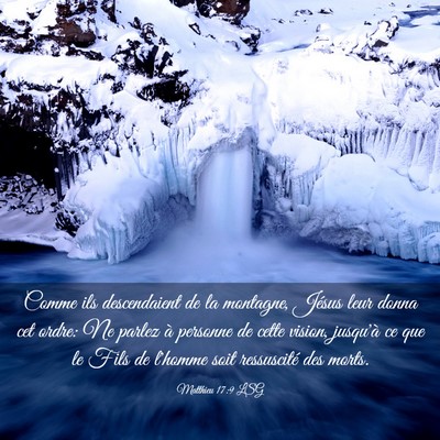 Picture 03 - Matthieu 17:9 LSG - Comme ils descendaient de la montagne, Jésus - Bible Verse Picture