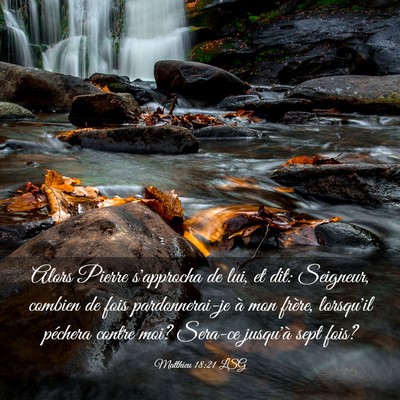 Picture 03 - Matthieu 18:21 LSG - Alors Pierre s'approcha de lui, et dit: Seigneur, - Bible Verse Picture