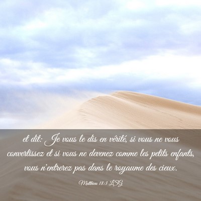 Picture 03 - Matthieu 18:3 LSG - et dit: Je vous le dis en vérité, si vous ne - Bible Verse Picture