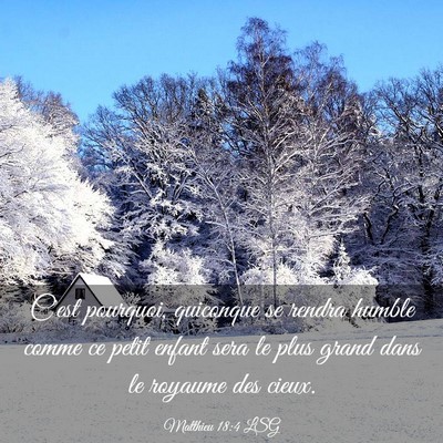 Picture 03 - Matthieu 18:4 LSG - C'est pourquoi, quiconque se rendra humble comme - Bible Verse Picture