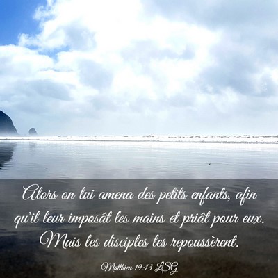 Picture 03 - Matthieu 19:13 LSG - Alors on lui amena des petits enfants, afin qu'il - Bible Verse Picture