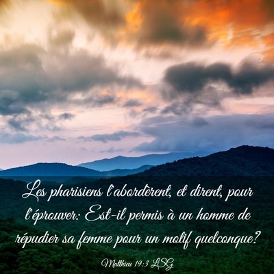Picture 03 - Matthieu 19:3 LSG - Les pharisiens l'abordèrent, et dirent, pour - Bible Verse Picture