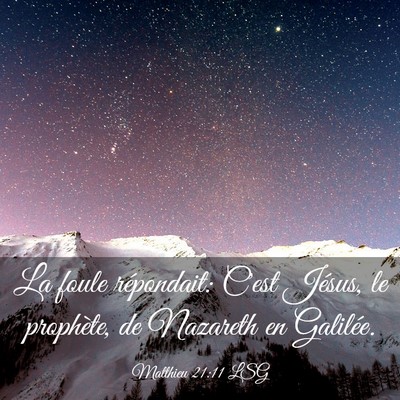 Picture 03 - Matthieu 21:11 LSG - La foule répondait: C'est Jésus, le prophète, - Bible Verse Picture