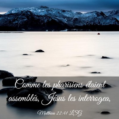 Picture 03 - Matthieu 22:41 LSG - Comme les pharisiens étaient assemblés, Jésus - Bible Verse Picture