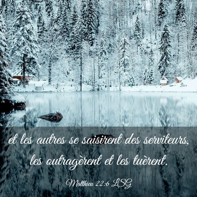 Picture 03 - Matthieu 22:6 LSG - et les autres se saisirent des serviteurs, les - Bible Verse Picture