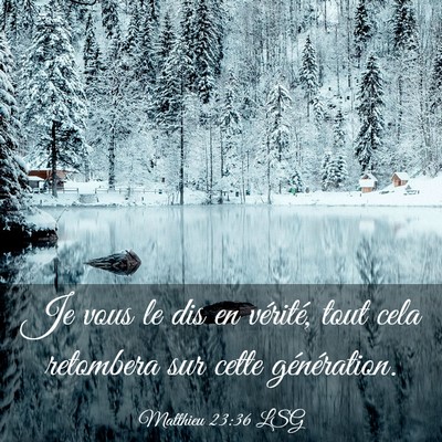 Picture 03 - Matthieu 23:36 LSG - Je vous le dis en vérité, tout cela retombera - Bible Verse Picture