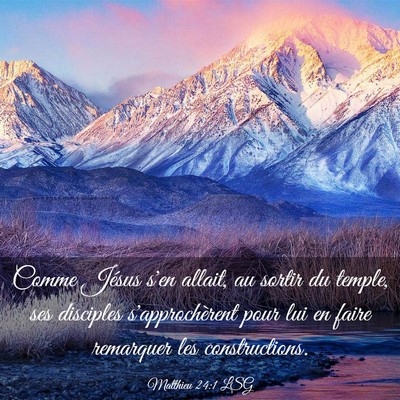 Picture 03 - Matthieu 24:1 LSG - Comme Jésus s'en allait, au sortir du temple, - Bible Verse Picture