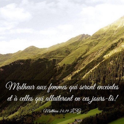 Picture 03 - Matthieu 24:19 LSG - Malheur aux femmes qui seront enceintes et à - Bible Verse Picture