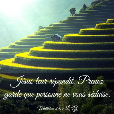 Picture 03 - Matthieu 24:4 LSG - Jésus leur répondit: Prenez garde que personne - Bible Verse Picture