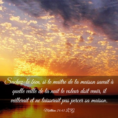 Picture 03 - Matthieu 24:43 LSG - Sachez-le bien, si le maître de la maison savait - Bible Verse Picture