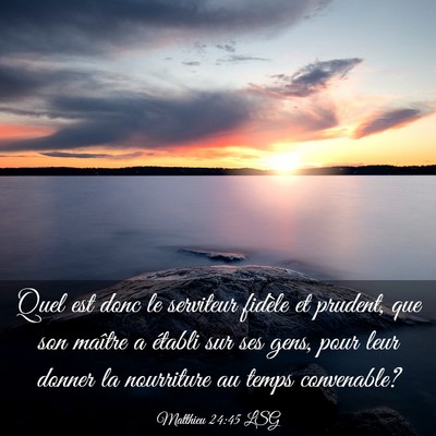 Picture 03 - Matthieu 24:45 LSG - Quel est donc le serviteur fidèle et prudent, - Bible Verse Picture