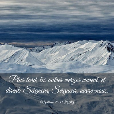 Picture 03 - Matthieu 25:11 LSG - Plus tard, les autres vierges vinrent, et dirent: - Bible Verse Picture