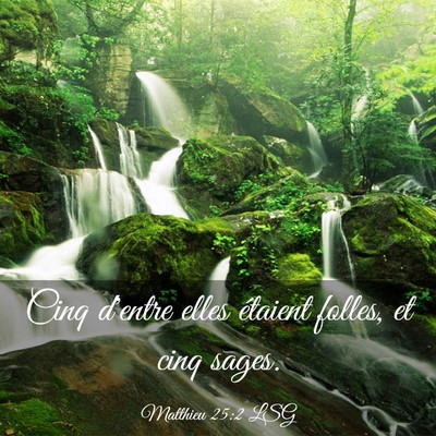Picture 03 - Matthieu 25:2 LSG - Cinq d'entre elles étaient folles, et cinq - Bible Verse Picture