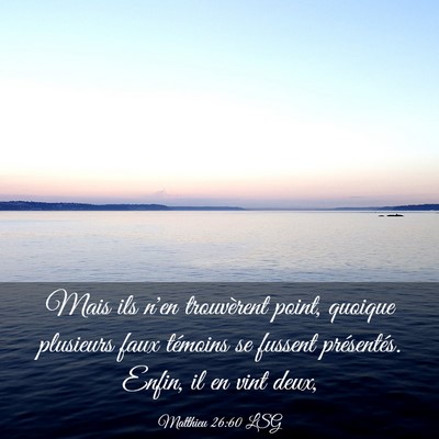 Picture 03 - Matthieu 26:60 LSG - Mais ils n'en trouvèrent point, quoique - Bible Verse Picture