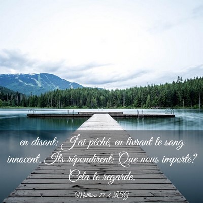 Picture 03 - Matthieu 27:4 LSG - en disant: J'ai péché, en livrant le sang - Bible Verse Picture