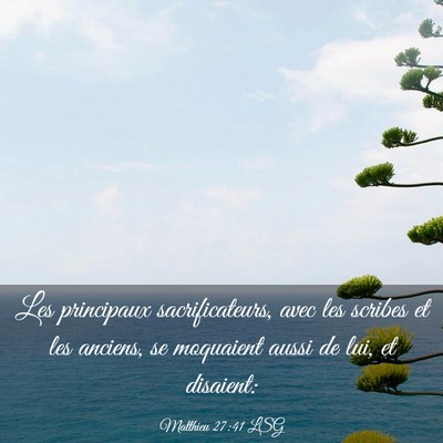 Picture 03 - Matthieu 27:41 LSG - Les principaux sacrificateurs, avec les scribes - Bible Verse Picture