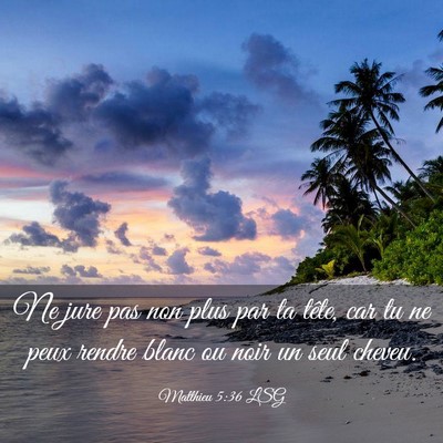 Picture 03 - Matthieu 5:36 LSG - Ne jure pas non plus par ta tête, car tu ne peux - Bible Verse Picture