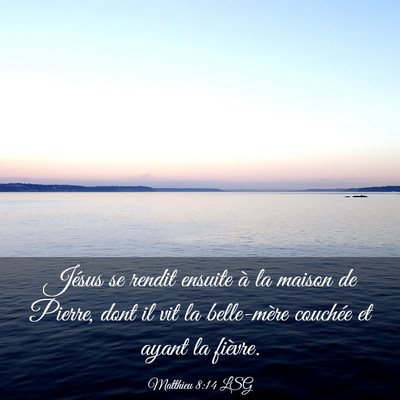 Picture 03 - Matthieu 8:14 LSG - Jésus se rendit ensuite à la maison de Pierre, - Bible Verse Picture