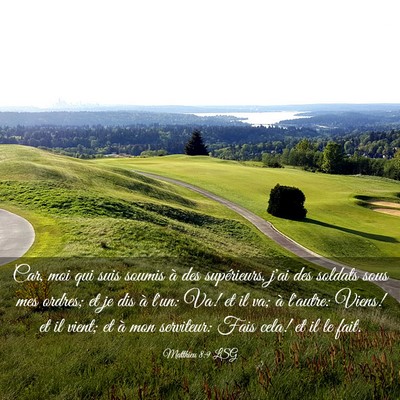 Picture 03 - Matthieu 8:9 LSG - Car, moi qui suis soumis à des supérieurs, j'ai - Bible Verse Picture