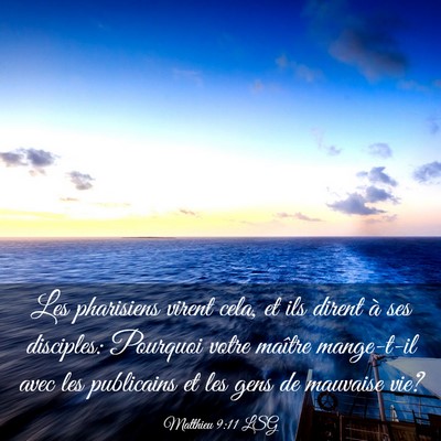 Picture 03 - Matthieu 9:11 LSG - Les pharisiens virent cela, et ils dirent à ses - Bible Verse Picture