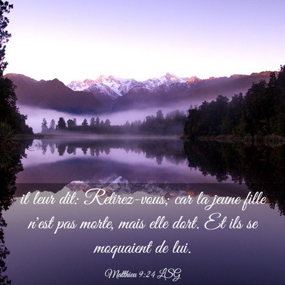 Picture 03 - Matthieu 9:24 LSG - il leur dit: Retirez-vous; car la jeune fille - Bible Verse Picture