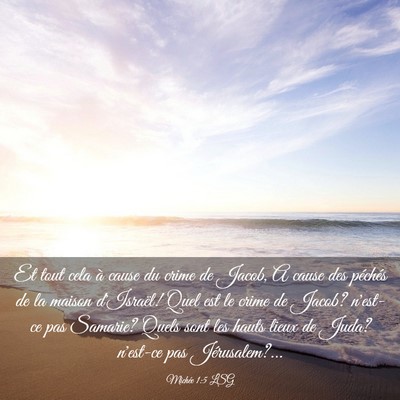 Picture 03 - Michée 1:5 LSG - Et tout cela à cause du crime de Jacob, A cause - Bible Verse Picture