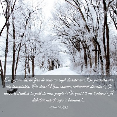 Picture 03 - Michée 2:4 LSG - En ce jour-là, on fera de vous un sujet de - Bible Verse Picture