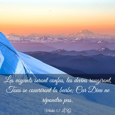 Picture 03 - Michée 3:7 LSG - Les voyants seront confus, les devins rougiront, - Bible Verse Picture