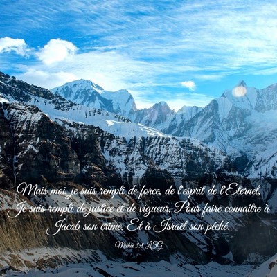 Picture 03 - Michée 3:8 LSG - Mais moi, je suis rempli de force, de l'esprit de - Bible Verse Picture
