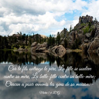 Picture 03 - Michée 7:6 LSG - Car le fils outrage le père, La fille se - Bible Verse Picture