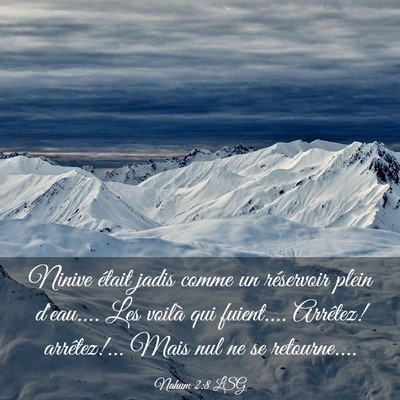 Picture 03 - Nahum 2:8 LSG - Ninive était jadis comme un réservoir plein - Bible Verse Picture
