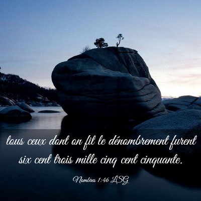 Picture 03 - Nombres 1:46 LSG - tous ceux dont on fit le dénombrement furent six - Bible Verse Picture