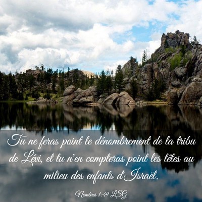 Picture 03 - Nombres 1:49 LSG - Tu ne feras point le dénombrement de la tribu de - Bible Verse Picture