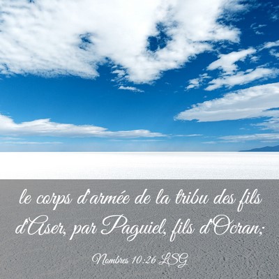 Picture 03 - Nombres 10:26 LSG - le corps d'armée de la tribu des fils d'Aser, - Bible Verse Picture