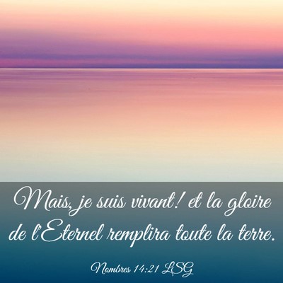 Picture 03 - Nombres 14:21 LSG - Mais, je suis vivant! et la gloire de l'Eternel - Bible Verse Picture