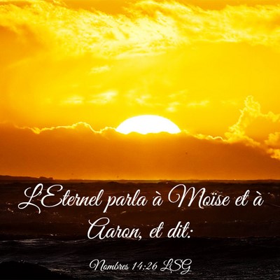 Picture 03 - Nombres 14:26 LSG - L'Eternel parla à Moïse et à Aaron, et - Bible Verse Picture