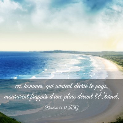 Picture 03 - Nombres 14:37 LSG - ces hommes, qui avaient décrié le pays, - Bible Verse Picture