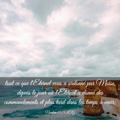 Picture 03 - Nombres 15:23 LSG - tout ce que l'Eternel vous a ordonné par Moïse, - Bible Verse Picture