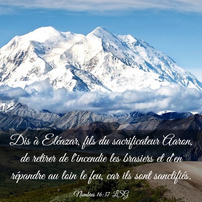 Picture 03 - Nombres 16:37 LSG - Dis à Eléazar, fils du sacrificateur Aaron, de - Bible Verse Picture